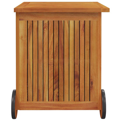 Garden Storage Box With Wheels Solid Wood Acacia