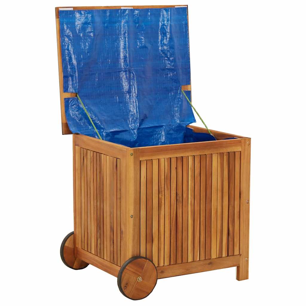 Garden Storage Box With Wheels Solid Wood Acacia
