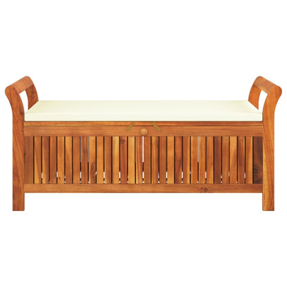 Garden Storage Bench With Cushion 126 Cm Solid Wood Acacia