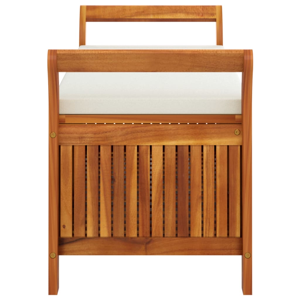Garden Storage Bench With Cushion 126 Cm Solid Wood Acacia