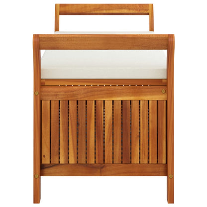 Garden Storage Bench With Cushion 126 Cm Solid Wood Acacia
