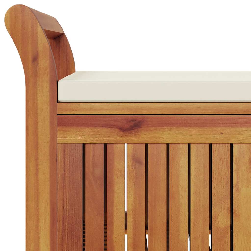 Garden Storage Bench With Cushion 126 Cm Solid Wood Acacia