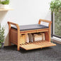 Garden Storage Bench With Cushion 126 Cm Solid Wood Acacia