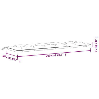 Garden Bench Cushions 2Pcs 200X50X7Cm Oxford Fabric