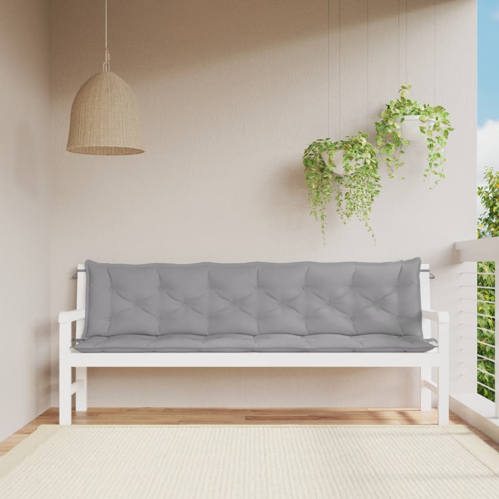 Garden Bench Cushions 2 Pcs White Oxford Fabric