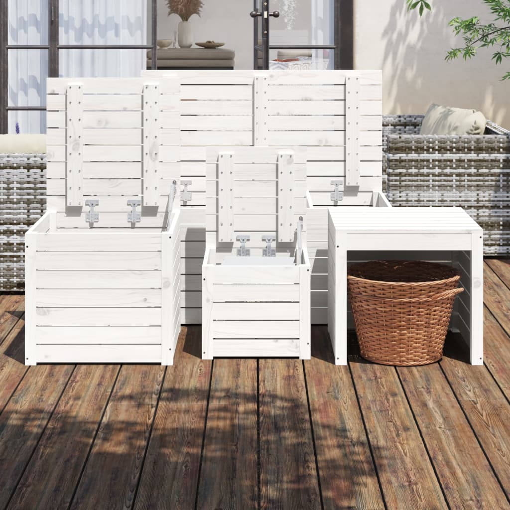 4 Piece Garden Box Set Solid Wood Pine