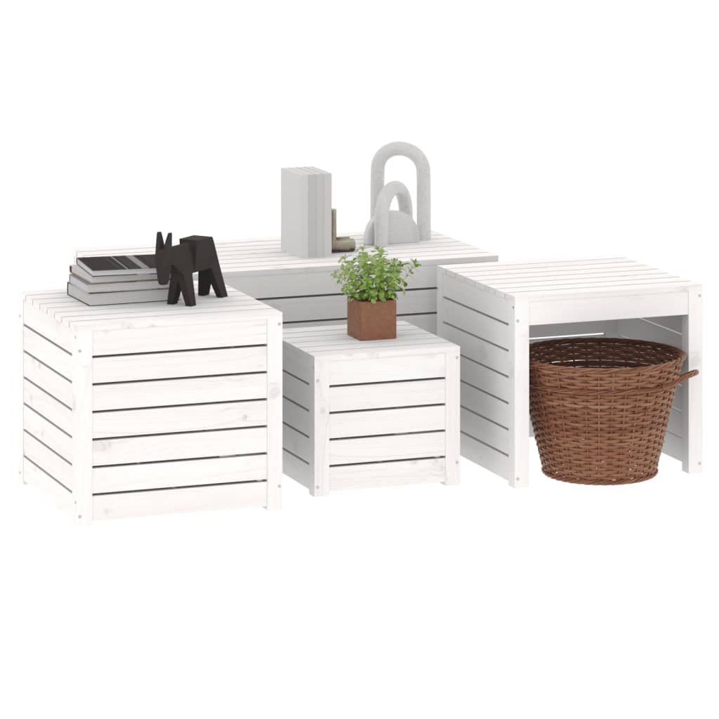 4 Piece Garden Box Set Solid Wood Pine