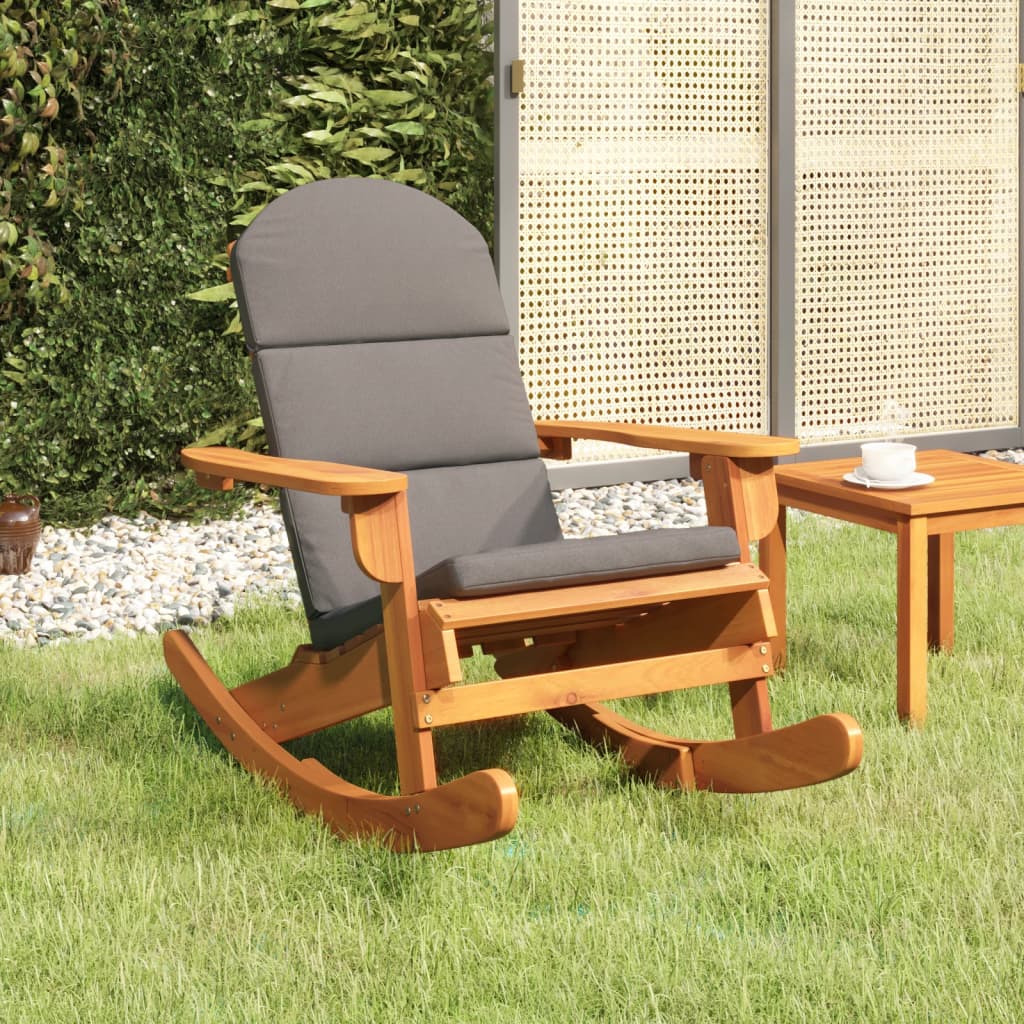 Adirondack Rocking Chair With Cushions Solid Wood Acacia