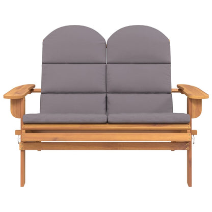 Adirondack Garden Bench With Cushions 126 Cm Solid Wood Acacia