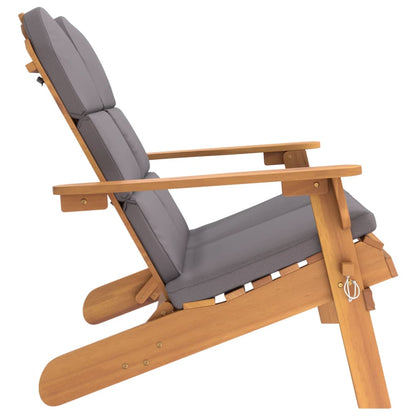 Adirondack Garden Bench With Cushions 126 Cm Solid Wood Acacia