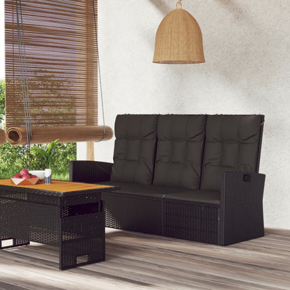 Reclining Garden Bench With Cushions 173 Cm Poly Rattan