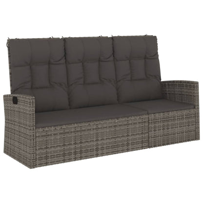Reclining Garden Bench With Cushions 173 Cm Poly Rattan