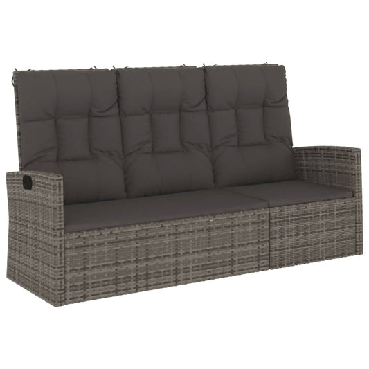 Reclining Garden Bench With Cushions 173 Cm Poly Rattan