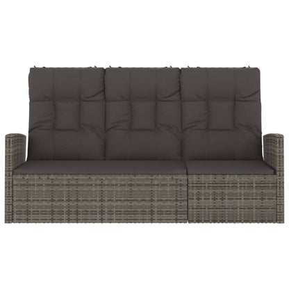 Reclining Garden Bench With Cushions 173 Cm Poly Rattan