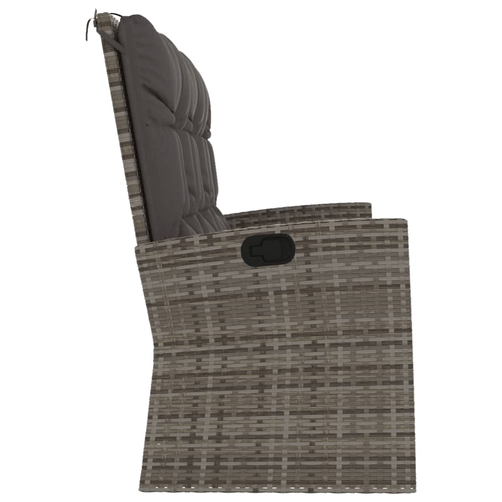 Reclining Garden Bench With Cushions 173 Cm Poly Rattan