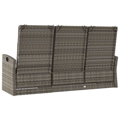 Reclining Garden Bench With Cushions 173 Cm Poly Rattan