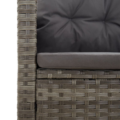 Reclining Garden Bench With Cushions 173 Cm Poly Rattan