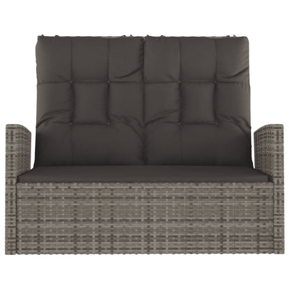 Reclining Garden Bench With Cushions 118 Cm Poly Rattan