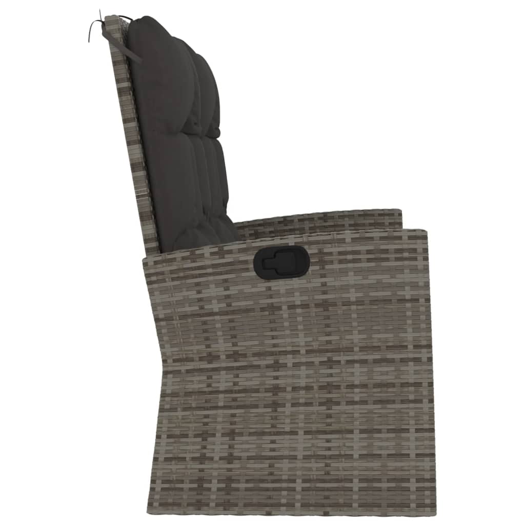 Reclining Garden Bench With Cushions 118 Cm Poly Rattan