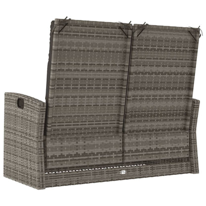 Reclining Garden Bench With Cushions 118 Cm Poly Rattan