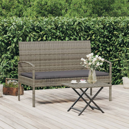 Garden Bench With Cushion 105 Cm Poly Rattan