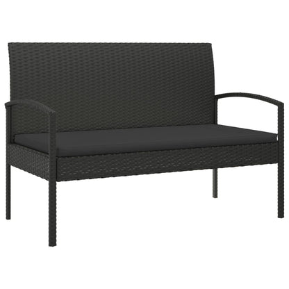 Garden Bench With Cushion 105 Cm Poly Rattan