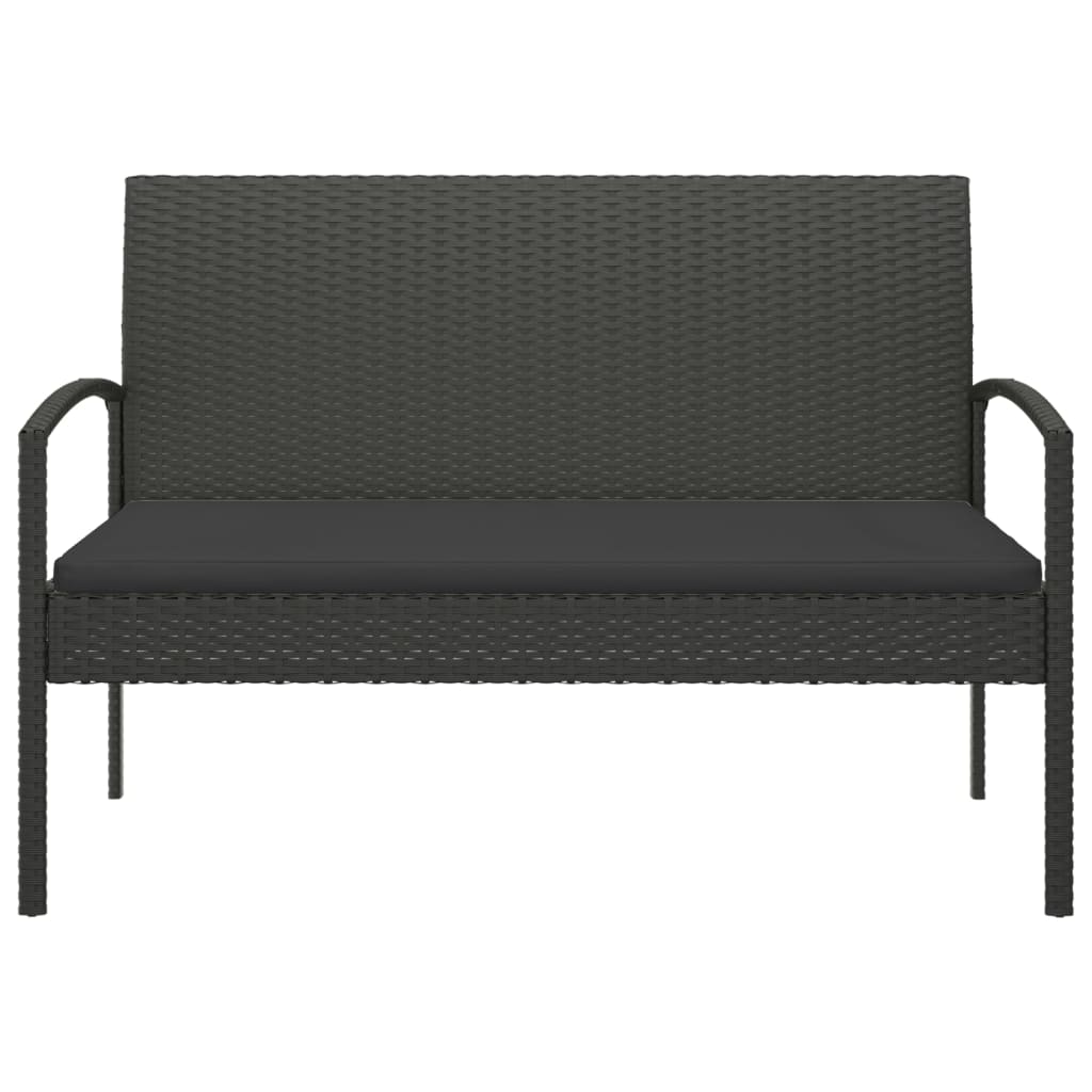 Garden Bench With Cushion 105 Cm Poly Rattan