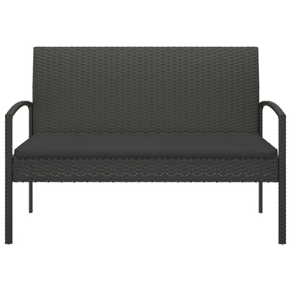 Garden Bench With Cushion 105 Cm Poly Rattan