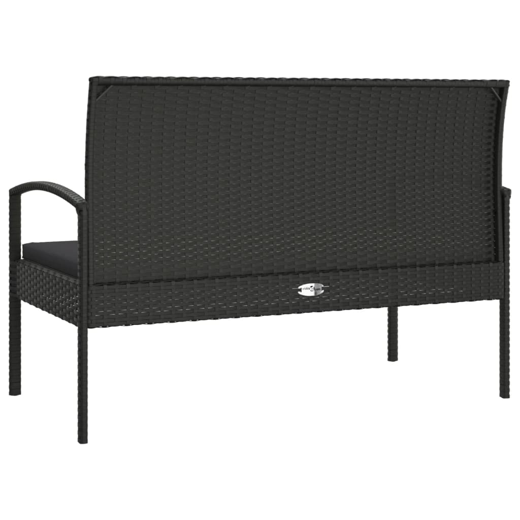 Garden Bench With Cushion 105 Cm Poly Rattan