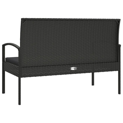 Garden Bench With Cushion 105 Cm Poly Rattan