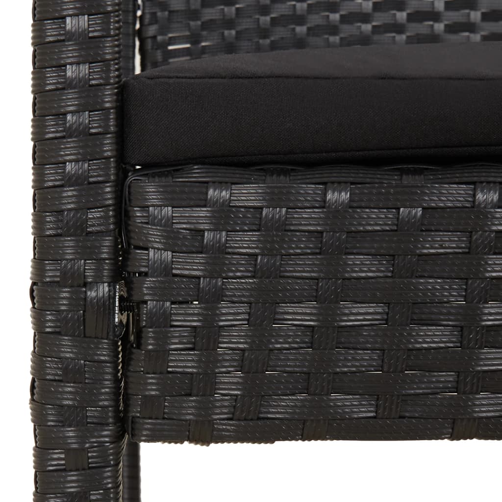Garden Bench With Cushion 105 Cm Poly Rattan