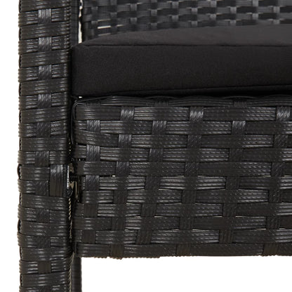 Garden Bench With Cushion 105 Cm Poly Rattan