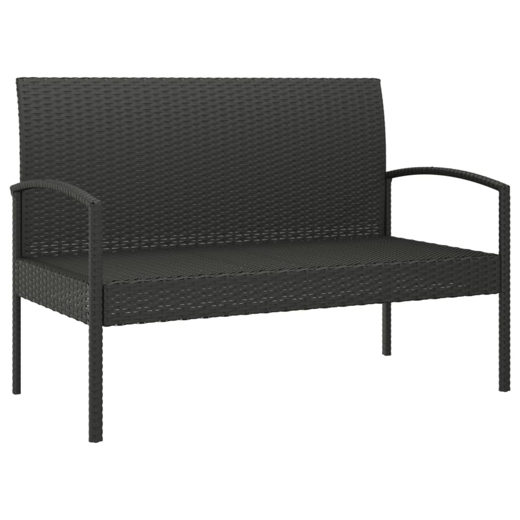 Garden Bench With Cushion 105 Cm Poly Rattan