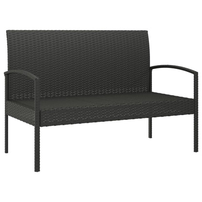 Garden Bench With Cushion 105 Cm Poly Rattan