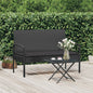 Garden Bench With Cushion 105 Cm Poly Rattan