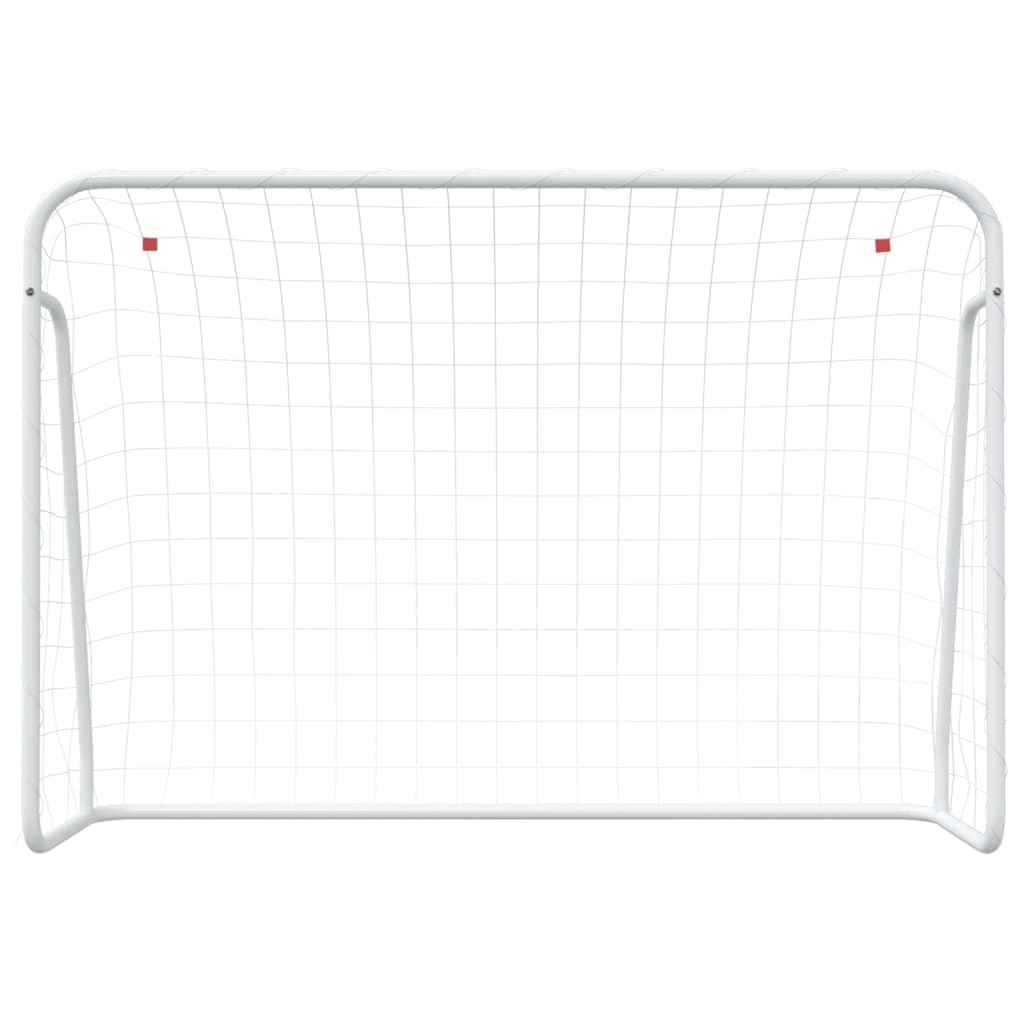 Football Goal With Net White Steel&Polyester