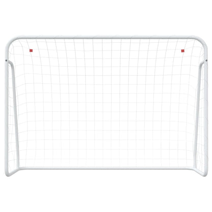 Football Goal With Net White Steel&Polyester