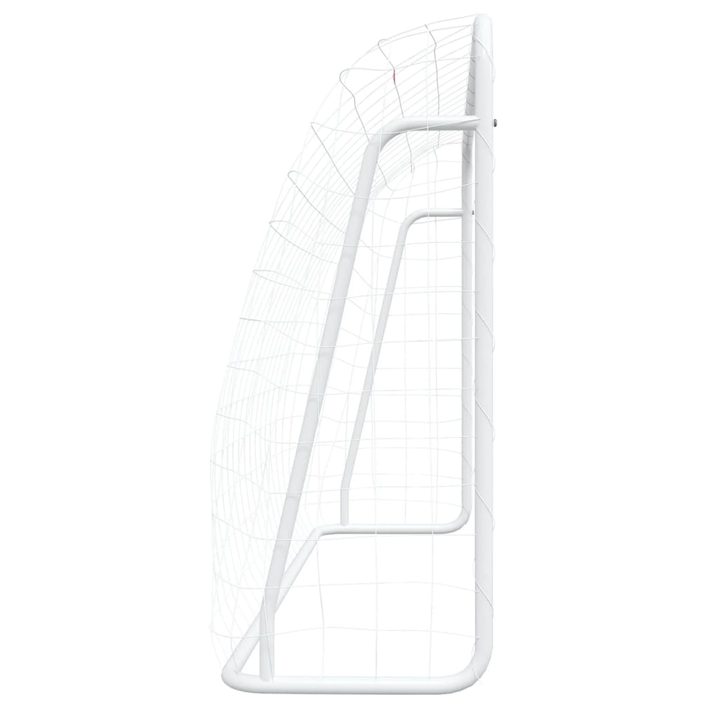Football Goal With Net White Steel&Polyester