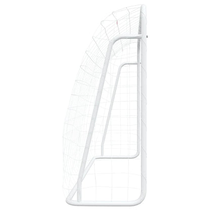 Football Goal With Net White Steel&Polyester