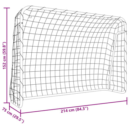 Football Goal With Net White Steel&Polyester