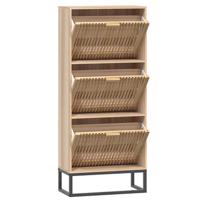 Shoe Cabinet 52X25X120 Cm Engineered Wood
