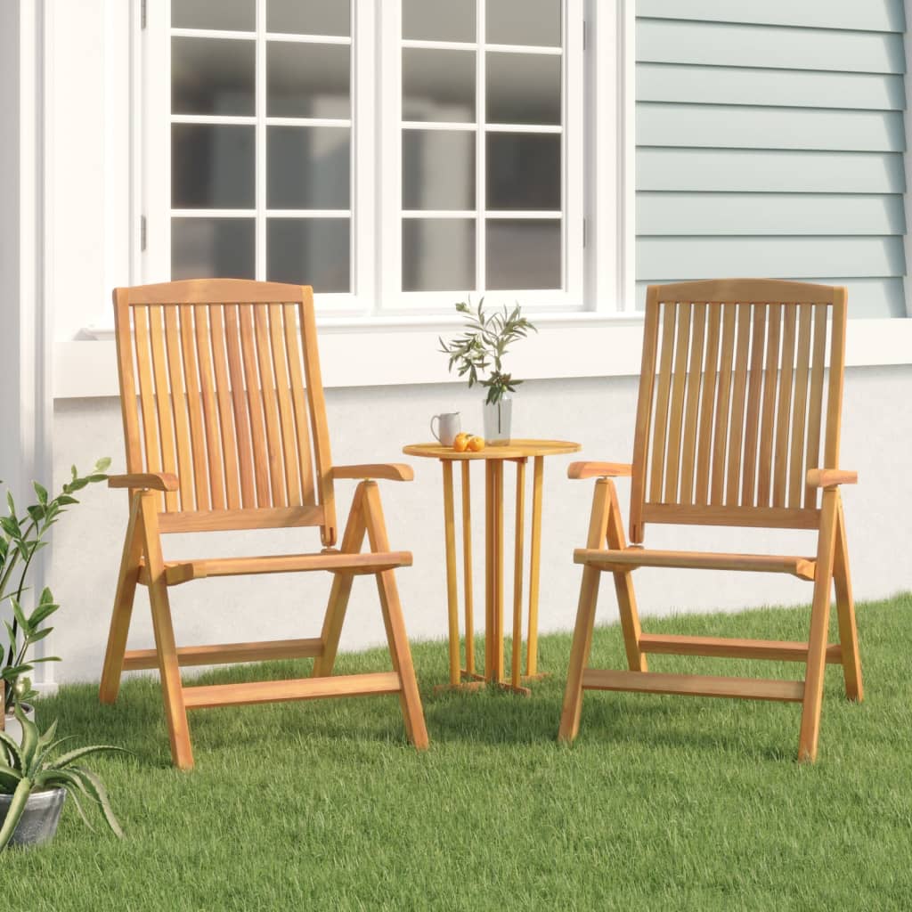 Reclining Garden Chairs 4 Pcs Solid Wood Teak