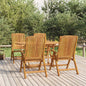 Reclining Garden Chairs 4 Pcs Solid Wood Teak