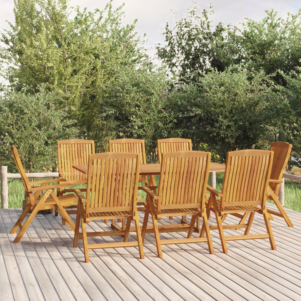 Reclining Garden Chairs 4 Pcs Solid Wood Teak