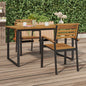 Stackable Garden Chairs 2 Pcs Solid Wood Acacia And Metal