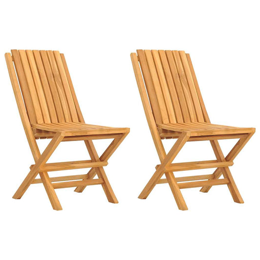 Folding Garden Chairs 2 Pcs 47X47X89 Cm Solid Wood Teak