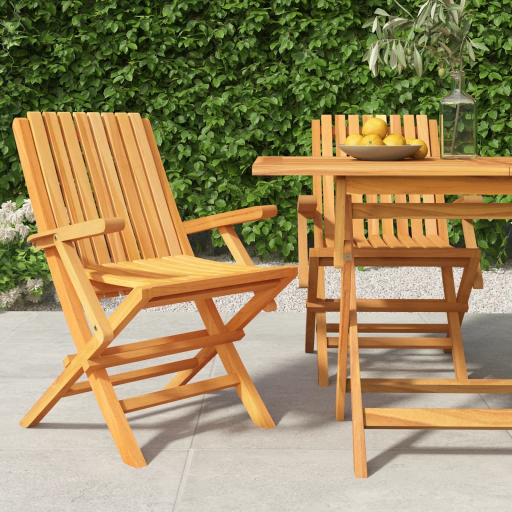 Folding Garden Chairs 2 Pcs 47X47X89 Cm Solid Wood Teak