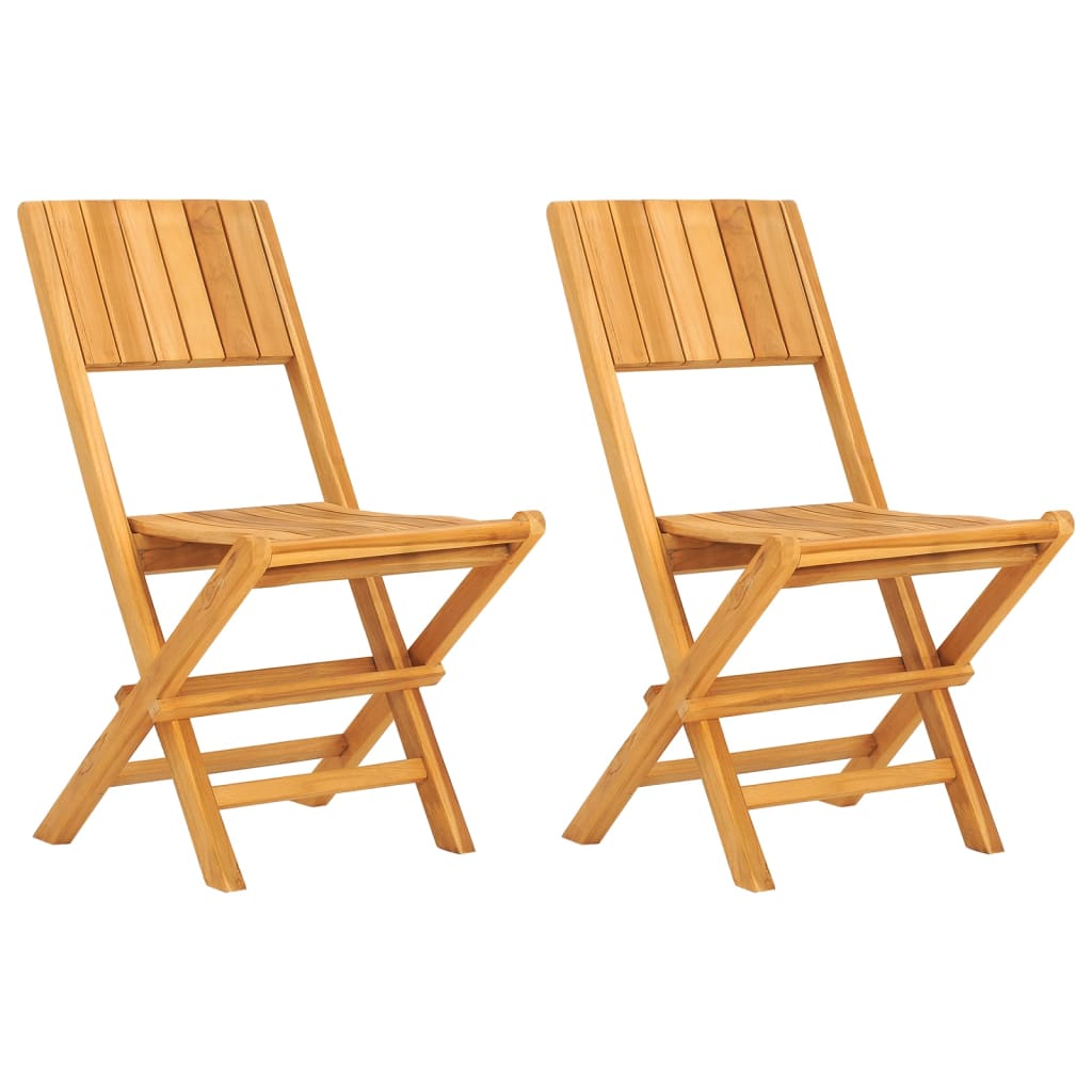 Folding Garden Chairs 2 Pcs 47X61X90 Cm Solid Wood Teak