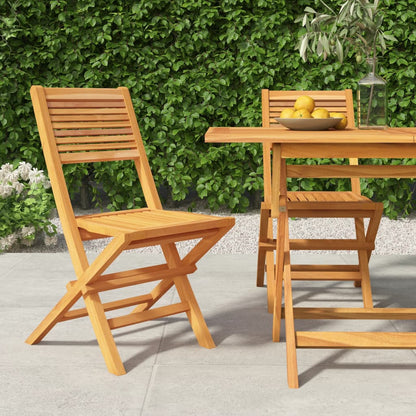 Folding Garden Chairs 2 Pcs 55X62X90 Cm Solid Wood Teak
