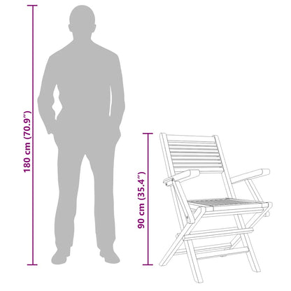 Folding Garden Chairs 2 Pcs 55X62X90 Cm Solid Wood Teak